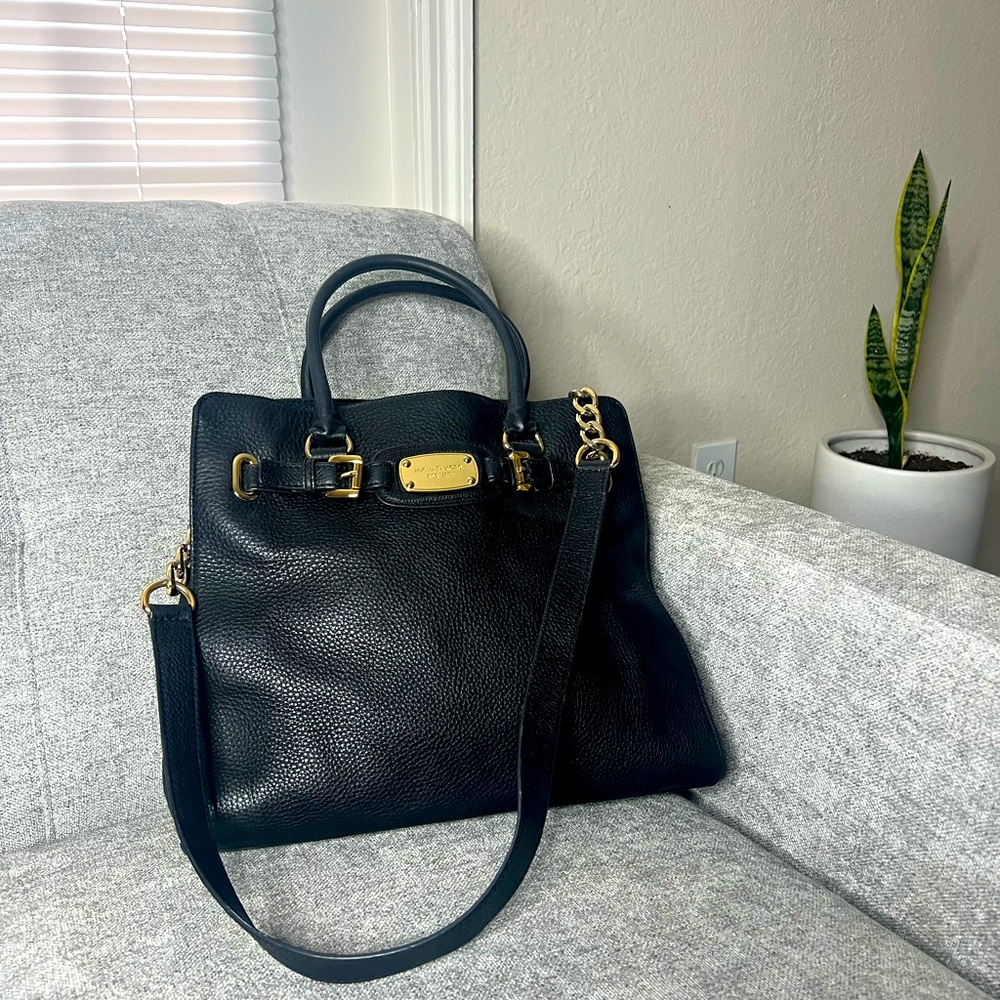Price Drop ⬇️ Michael Kors Large Black Purse with Gold Details